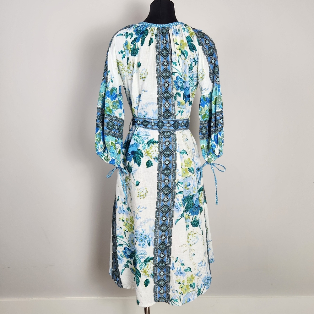 Floral Blue Midi Dress - Picture 4 of 14
